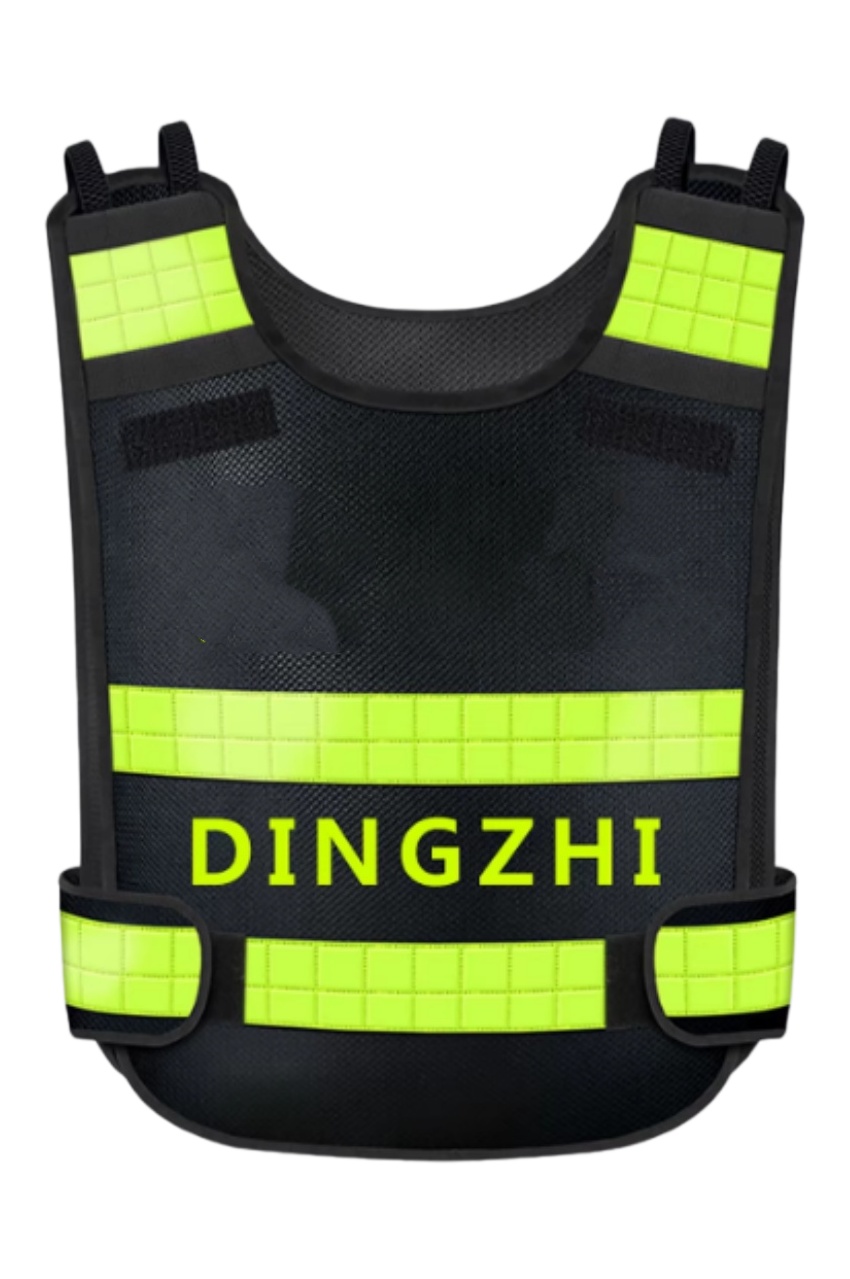 黑色網布螢光黃反光安全背心