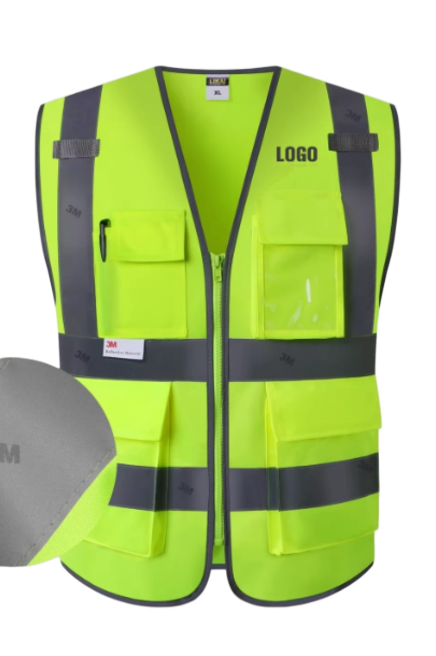 螢光黃藍下袋款反光安全背心