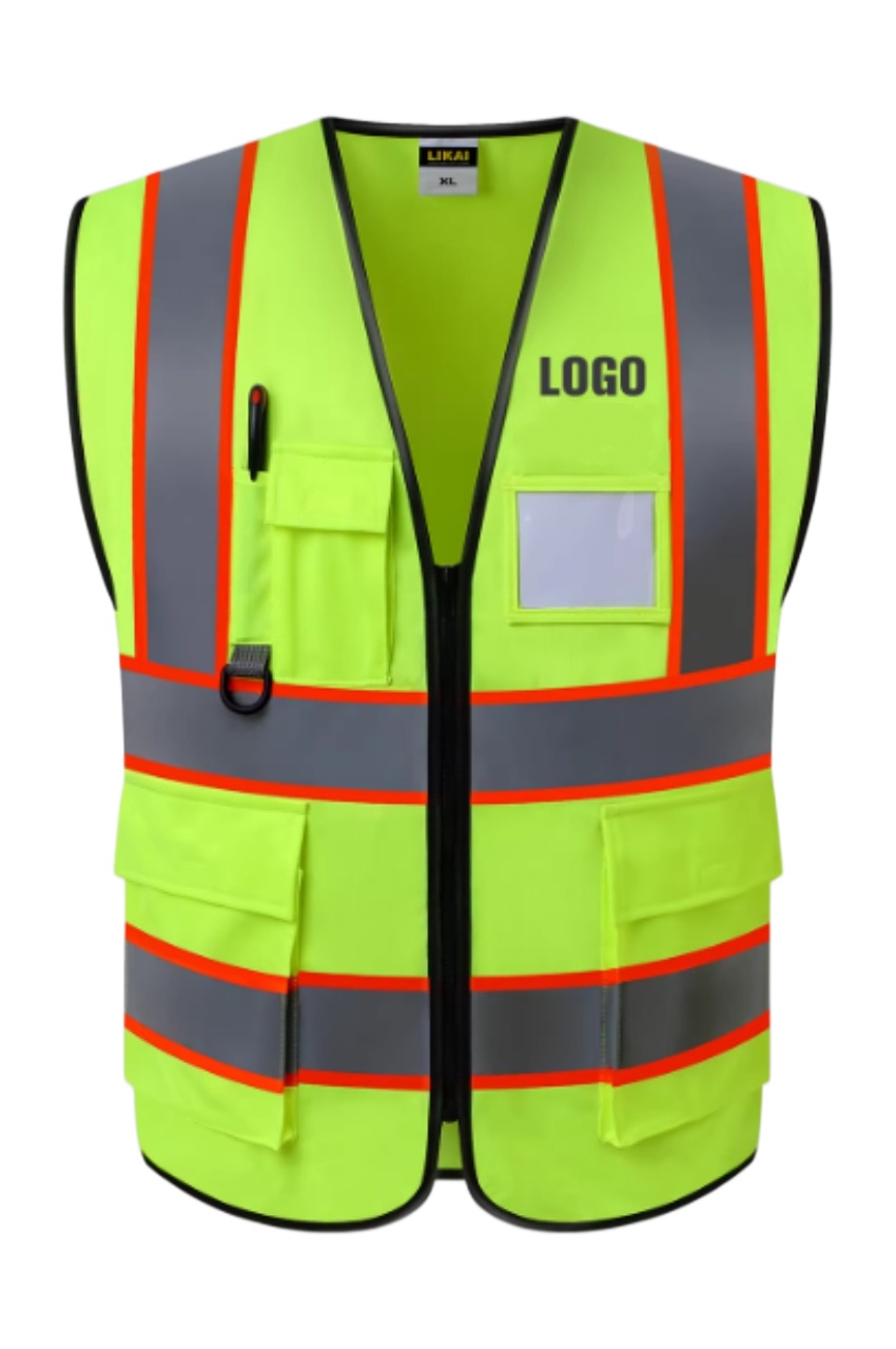 螢光橙精選多口袋反光工地背心