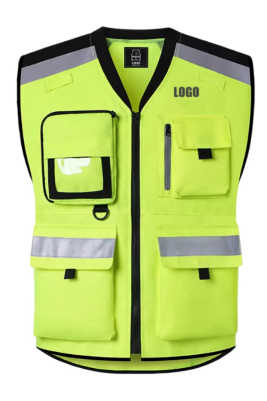 螢光黃超多口袋工程師反光背心